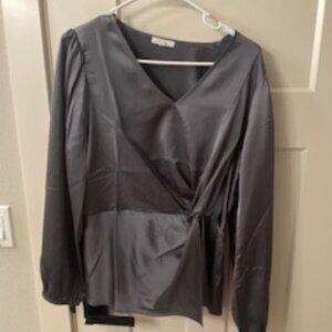 Twist Long Sleeve Blouse by Pleione MEDIUM